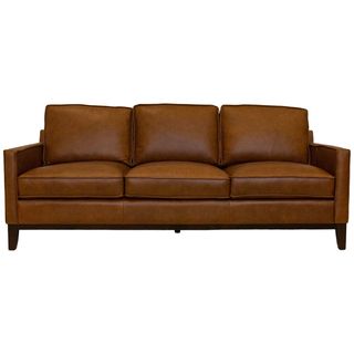 Behold Home Parker Chestnut Leather Sofa