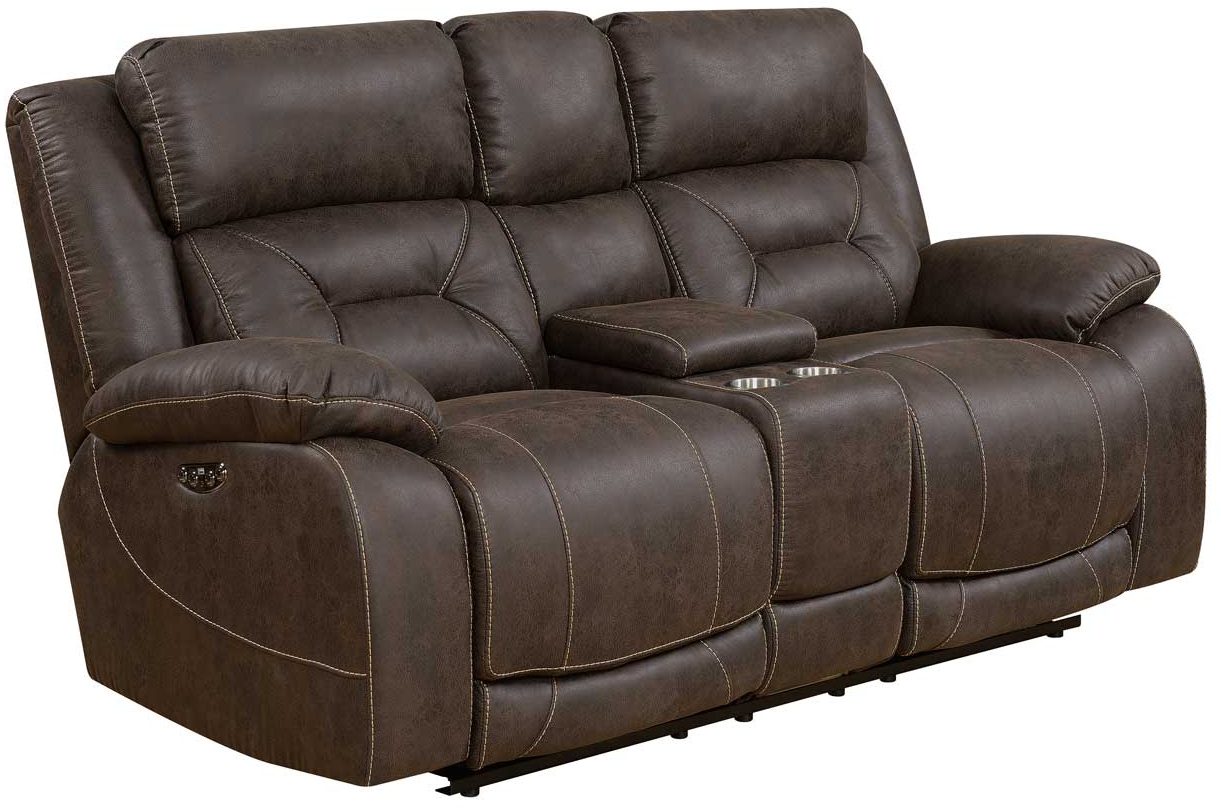 Steve Silver Co.® Aria Saddle Brown Power Console Loveseat Recliner