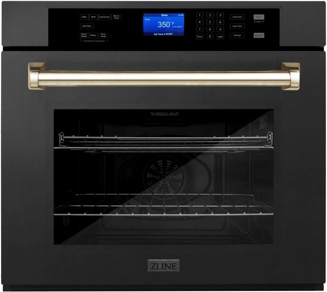 ZLINE Autograph Edition 30" Black Stainless Steel Single Electric Wall Oven 
