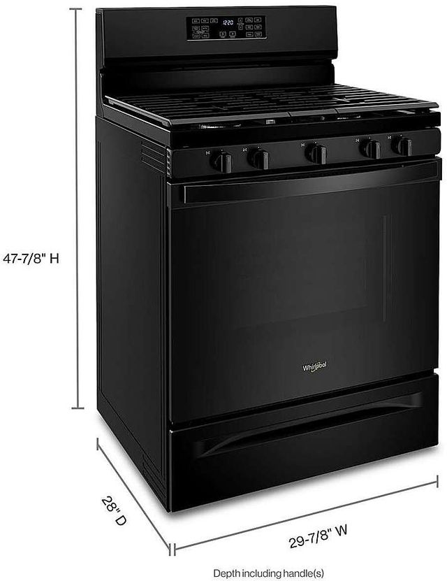 Whirlpool® 30" Black Freestanding Gas Range with 5-in-1 Air Fry Oven 8