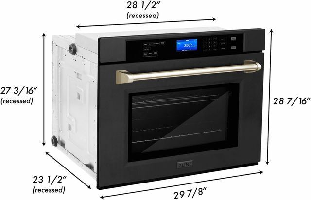 ZLINE Autograph Edition 30" Black Stainless Steel Single Electric Wall Oven  6