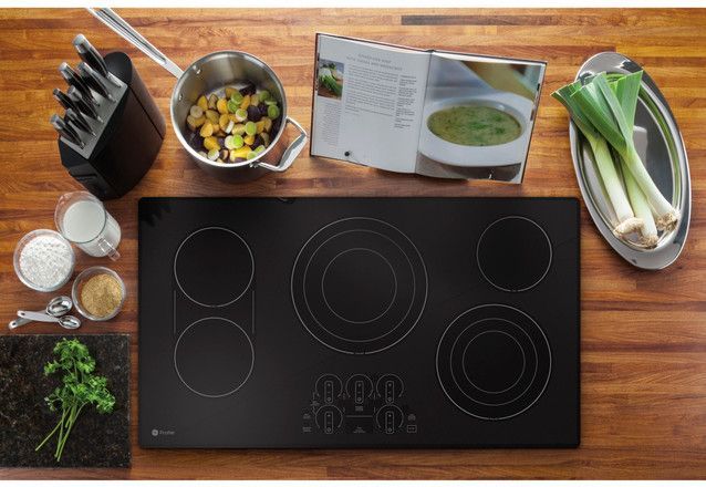 GE Profile™ 36" Black/Stainless Steel Built-In Electric Cooktop 4