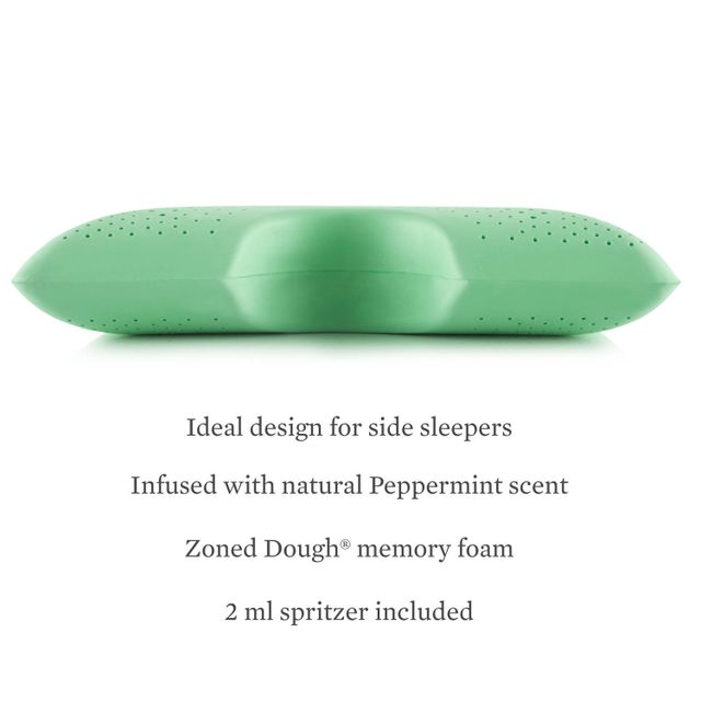 Malouf® Z™ Shoulder Zoned Dough® Peppermint Queen Memory Foam Pillow 8