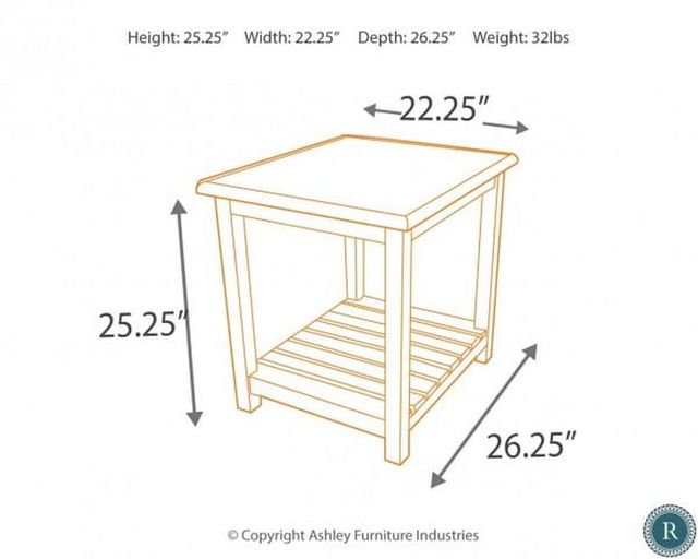 Signature Design by Ashley® Mestler Rustic Brown End Table 3