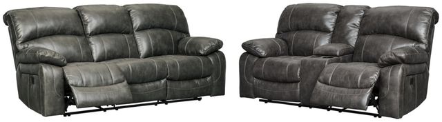 Signature Design by Ashley® Dunwell 2-Piece Steel Living Room Set with Power Reclining Sofa