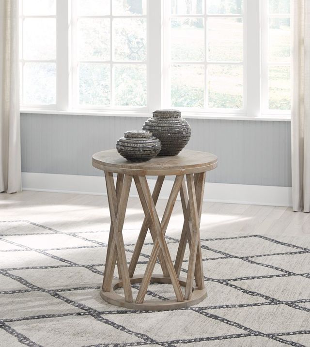Signature Design by Ashley® Glasslore Light Grayish Brown End Table-2