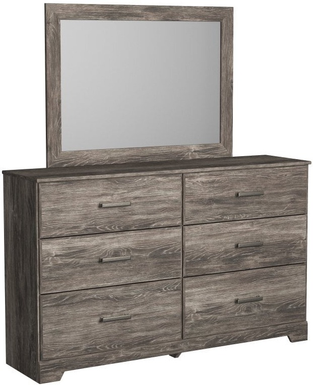 Dark gray deals dresser with mirror