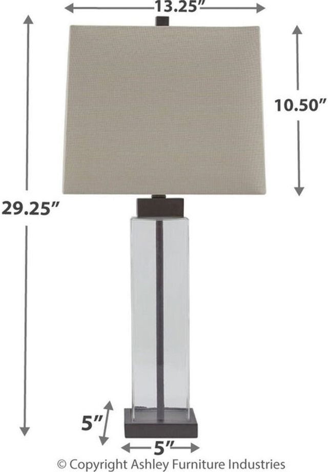 Signature Design by Ashley® Alvaro 2-Piece Clear/Bronze Table Lamp Set-2