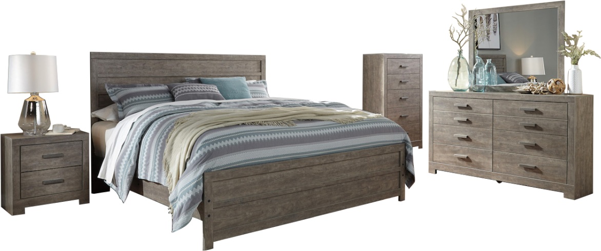 Signature Design By Ashley® Culverbach 5-Piece Gray Queen Panel Bed Set ...