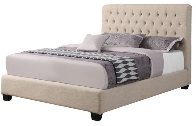 Coaster® Chloe Oatmeal Eastern King Upholstered Bed