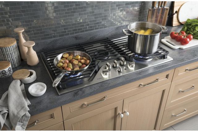 GE® Profile™ 36" Stainless Steel Gas Cooktop 4