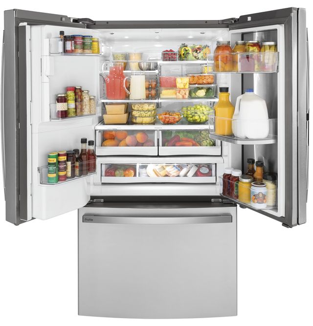 Réfrigérateur à portes françaises à profondeur de comptoir de 36 po GE Profile® de 22,2 pi³ - Acier inoxydable résistant aux traces de doigts 6