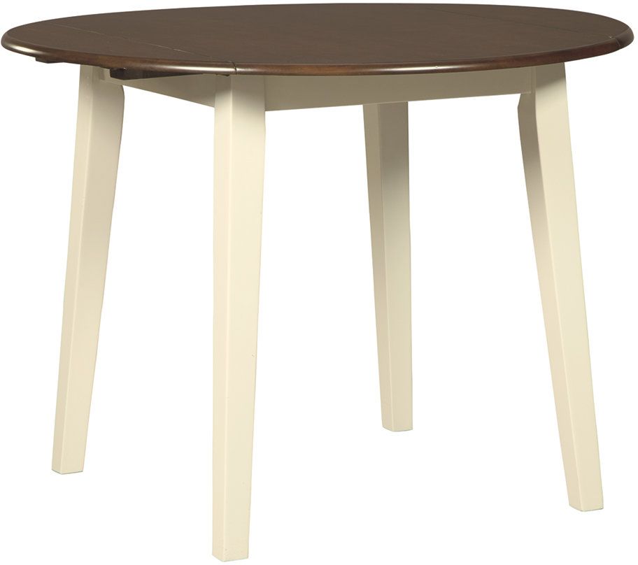 Signature Design by Ashley® Woodanville Cream/Brown Round Drop Leaf Table