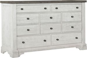 Samuel Lawrence Furniture Valley Ridge Distressed White/Rustic Gray Dresser