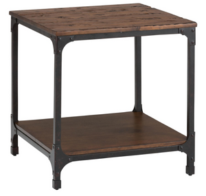 Jofran Inc. Urban Nature Brown End Table with Black Frame