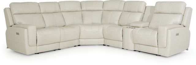 Palliser Furniture Hargrave Pearl 6-Piece Power Reclining Sectional with Headrest and Lumbar