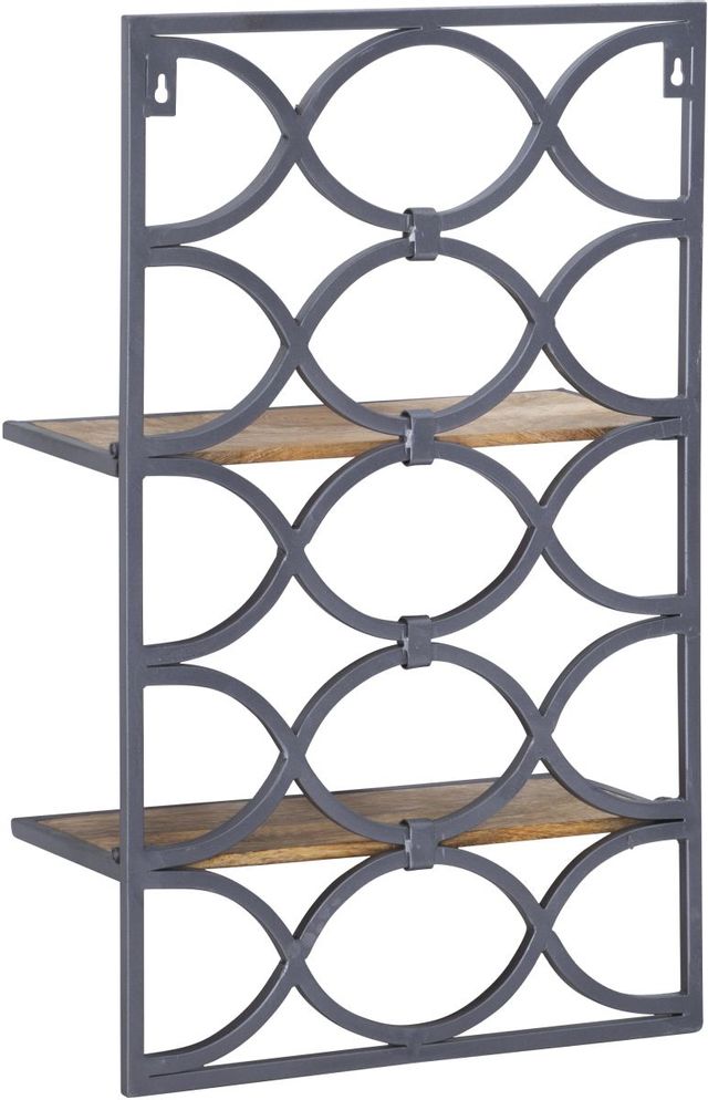 Powell® Willem Antique Nickel/Natural Wall Shelves 2