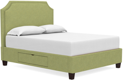 Bassett® Furniture Custom Upholstered Florence Queen Clipped Corner Bed with 2 Storage Drawers