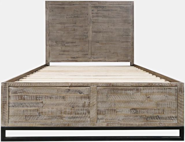Jofran Inc. East Hampton Distressed Grey King Panel Bed  1