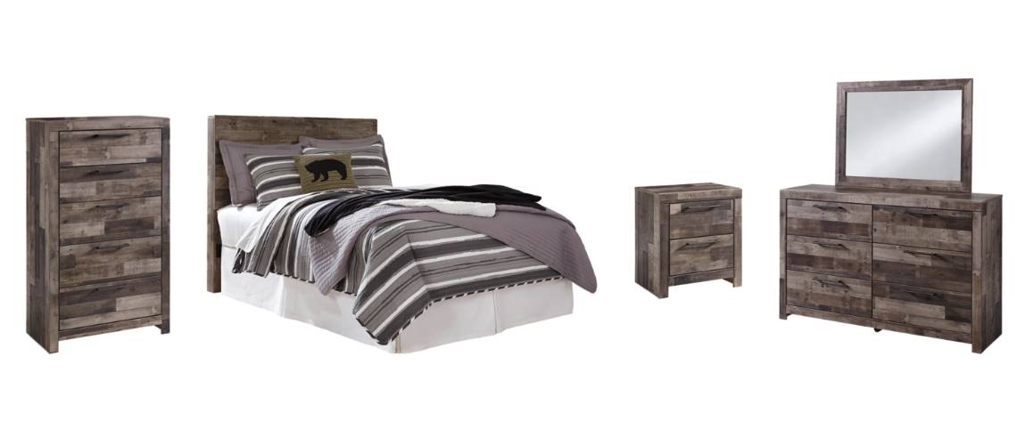 Benchcraft® Derekson 5-Piece Multi Gray Full Panel Headboard Bedroom ...