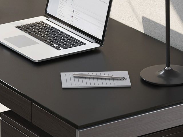 BDI Sequel® Charcoal/Satin Nickel Compact Desk 3