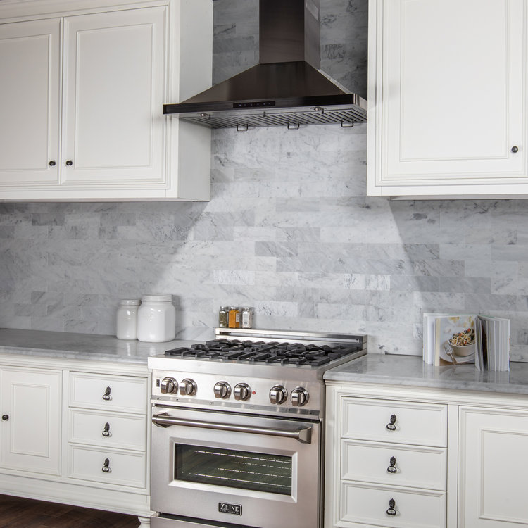 48 black stainless range hood