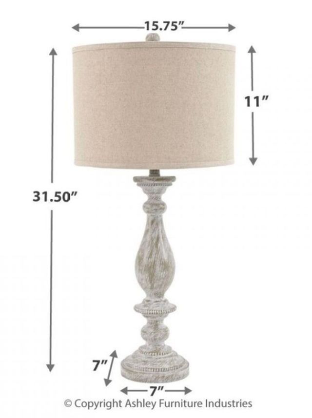 Signature Design by Ashley® Bernadate Set of 2 Whitewash Poly Table Lamps-1