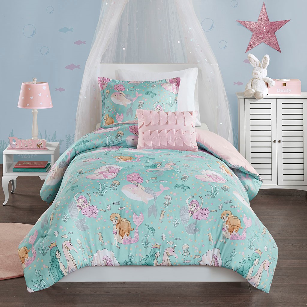 Mermaid comforter set on sale twin