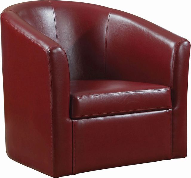 Coaster® Red Upholstery Sloped Arm Accent Swivel Chair
