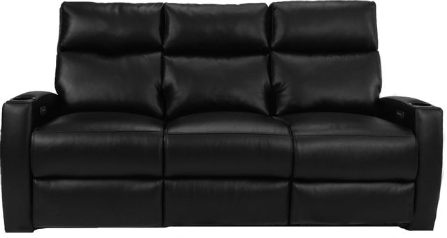 RowOne Galaxy II Home Entertainment Seating Black 3-Chair Sofa