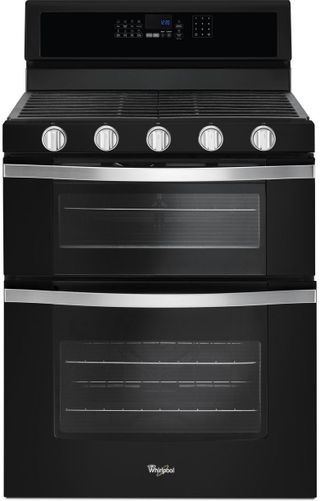 Whirlpool® 30" Black Ice Freestanding Gas Double Oven