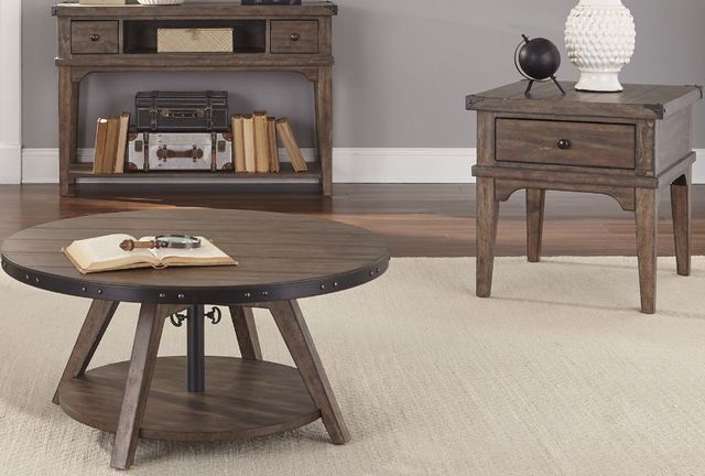 Liberty Aspen Skies 3-Piece Weathered Brown Living Room Table Set-0