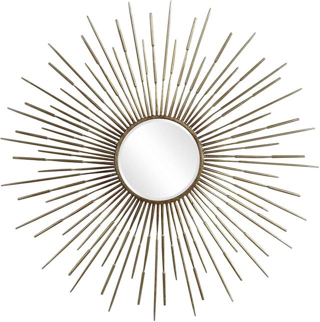 Uttermost® Golden Rays Gold Round Wall Mirror-0