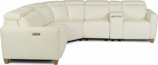 Flexsteel® Astra White Power Reclining Sectional with Power Headrests
