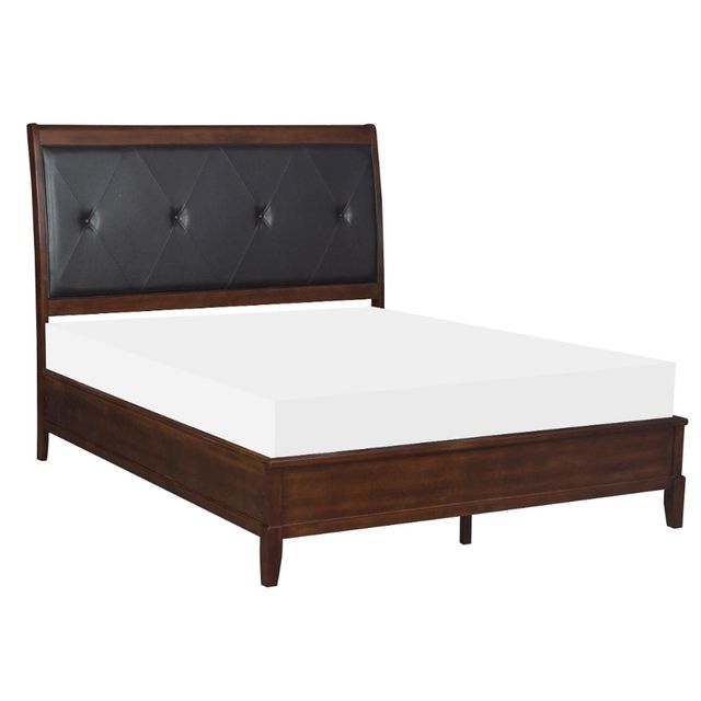 Homelegance Cherry Loft King Upholstered Bed, Dresser, Mirror & Nightstand-2