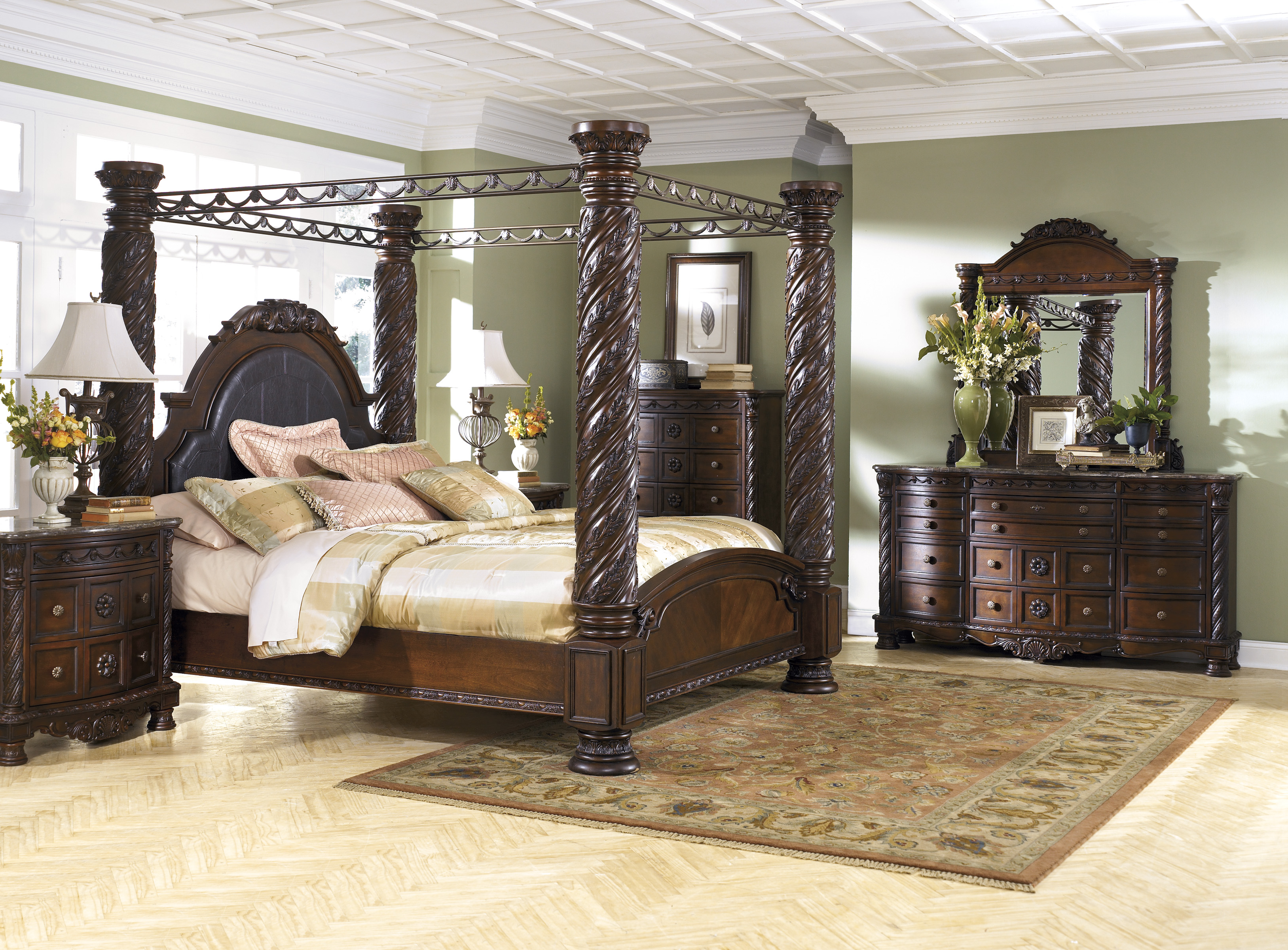 Millennium® by Ashley® North Shore Four-Piece Dark Brown King Bedroom Set