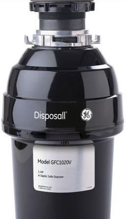 GE 1/2 HP Continuous Feed Food Waste Disposer-Black