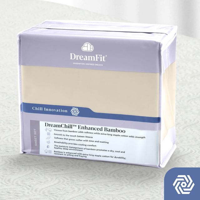 DreamFit® DreamChill™ Bamboo Rich Ecru Twin Sheet Set-0