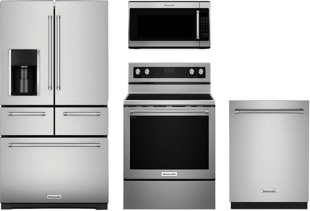 KitchenAid® 4 Piece Stainless Steel Kitchen Appliance Package-0