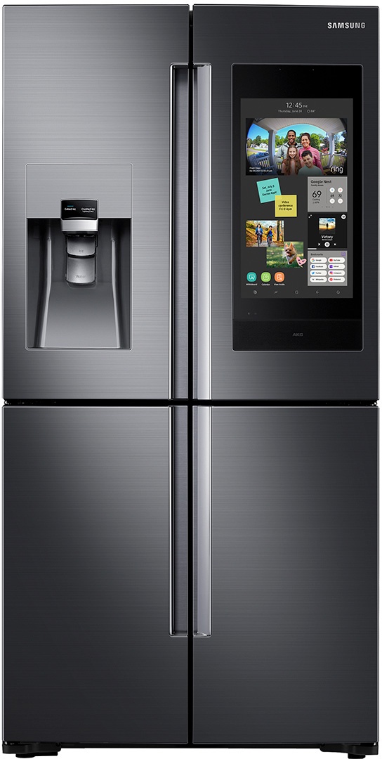 Samsung 22.0 Cu. Ft. Fingerprint Resistant Black Stainless Steel Capacity Counter Depth Refrigerator-RF22N9781SG