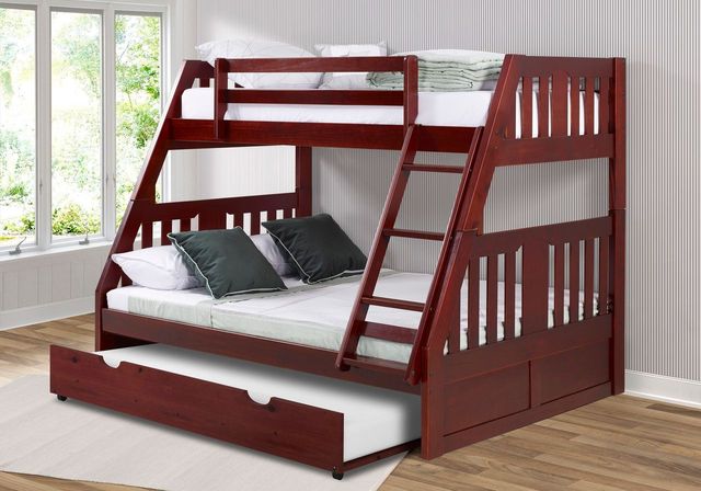 Donco Trading Company Merlot Twin/Full Mission Bunkbed with Twin Trundle