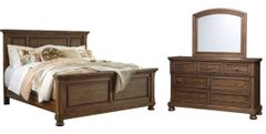 Signature Design by Ashley® Flynnter 3-Piece Medium Brown California King Panel Bed Set