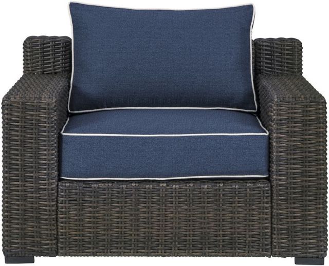 Signature Design by Ashley® Grasson Lane Brown/Blue Lounge Chair with Cushion 1