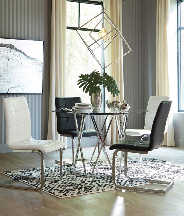 Signature Design by Ashley® Madanere White/Chrome Dining Upholstered Side Chair 5