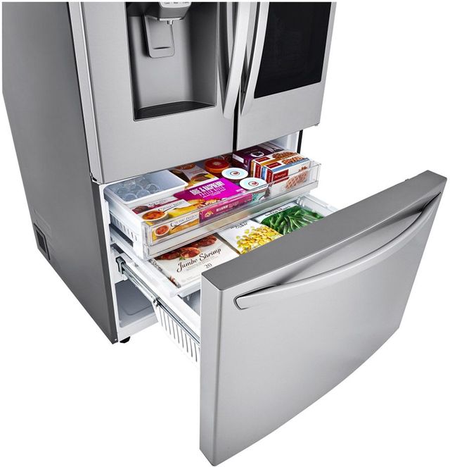 Réfrigérateur à portes françaises à profondeur de comptoir de 36 po LG® de 23,5 pi³ - Acier inoxydable résistant aux traces de doigts 42