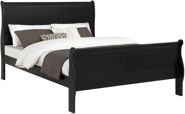 Crown Mark Louis Philip Black Queen Sleigh Bed | Colder's | Milwaukee Area