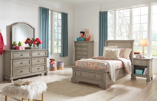 Signature Design by Ashley® Lettner 2-Piece Light Gray Full Sleigh Bed Set-3