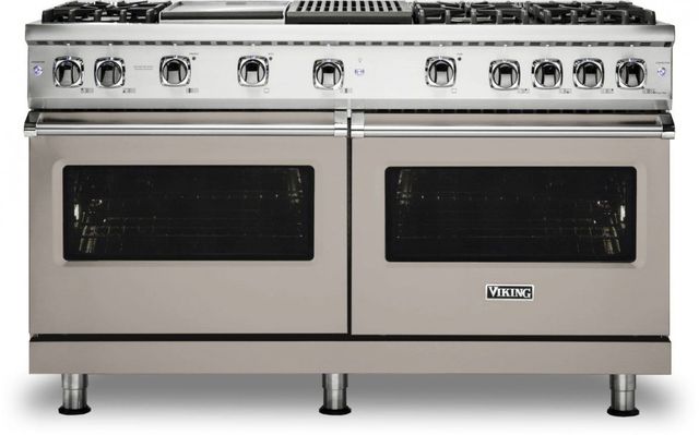 Viking® 5 Series 60 Pacific Grey Pro Style Natural Gas Range with 12  Griddle and 12 Grill