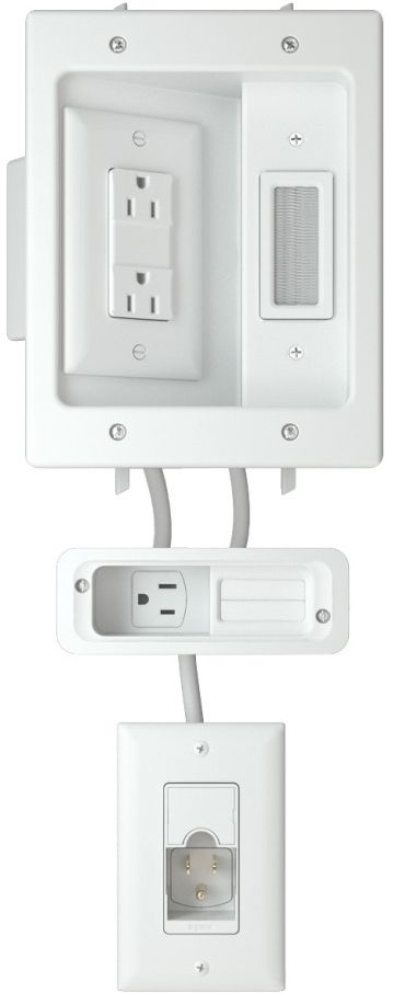 In-Wall TV Power and Cable Management Kit, White