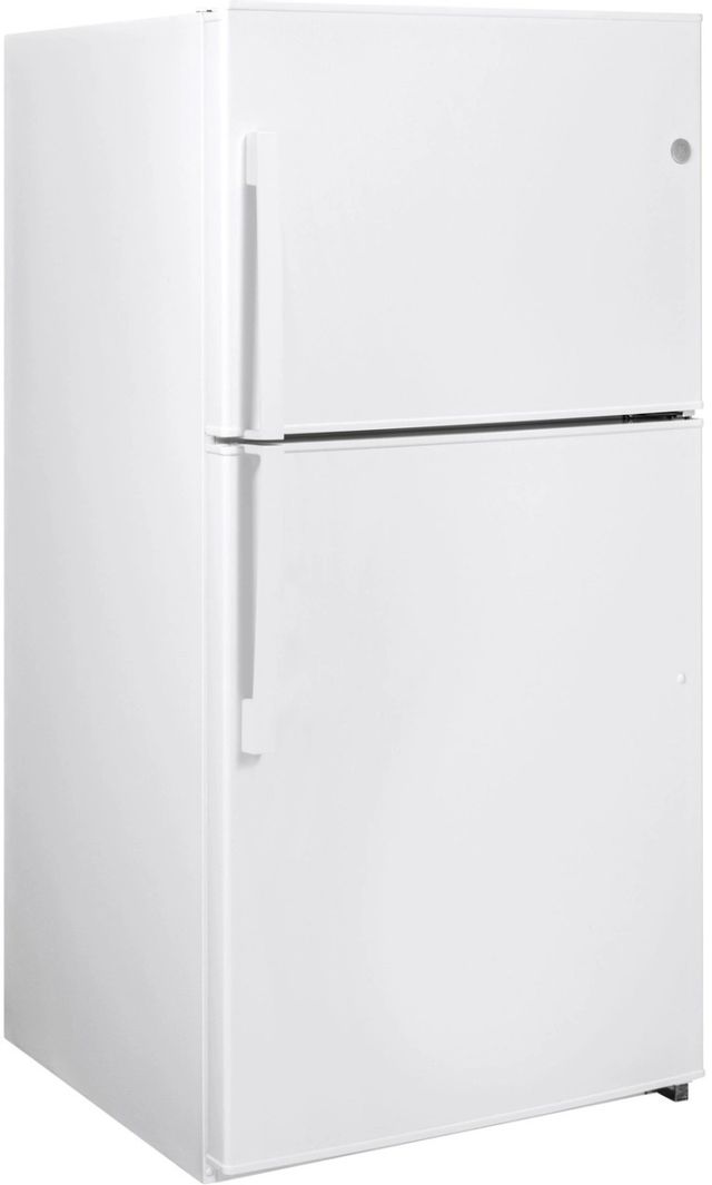 GE® 21.1 Cu. Ft. White Top Freezer Refrigerator 2